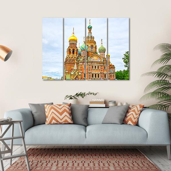 Church Of The Savior On Spilled Blood Canvas Wall Art-4 Horizontal-Gallery Wrap-34" x 24"-Tiaracle
