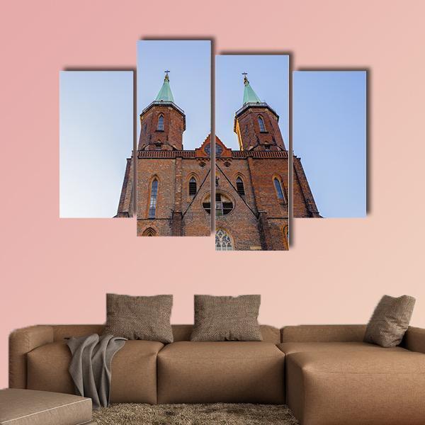 Church Of Virgin Mary Poland Canvas Wall Art-3 Horizontal-Gallery Wrap-25" x 16"-Tiaracle