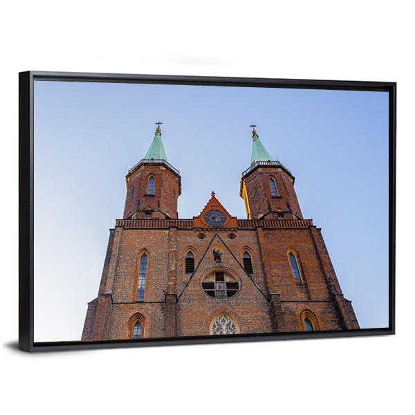 Church Of Virgin Mary Poland Canvas Wall Art-3 Horizontal-Gallery Wrap-25" x 16"-Tiaracle