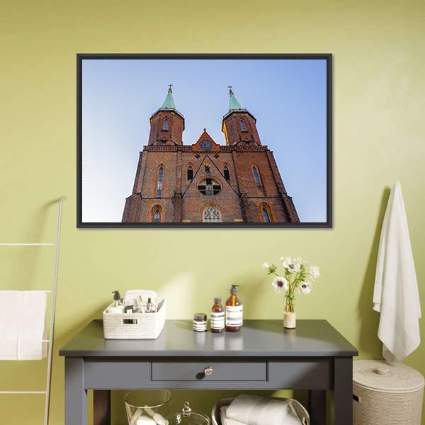 Church Of Virgin Mary Poland Canvas Wall Art-3 Horizontal-Gallery Wrap-25" x 16"-Tiaracle