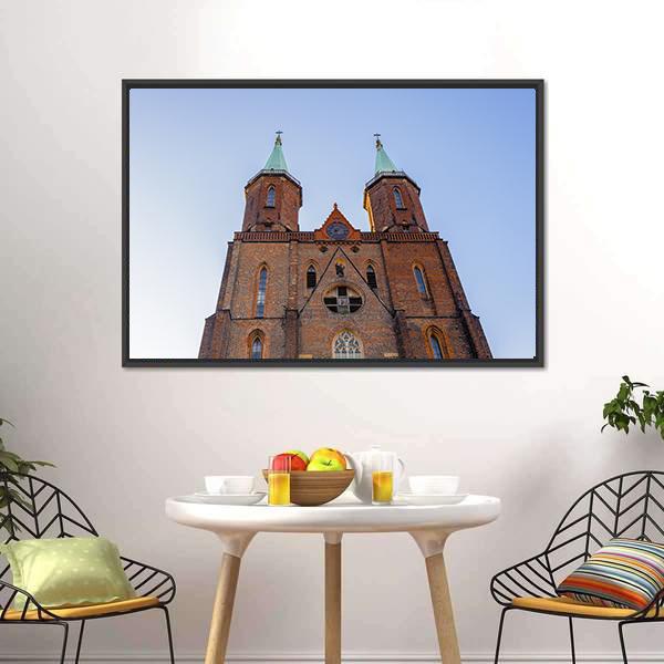 Church Of Virgin Mary Poland Canvas Wall Art-1 Piece-Floating Frame-24" x 16"-Tiaracle