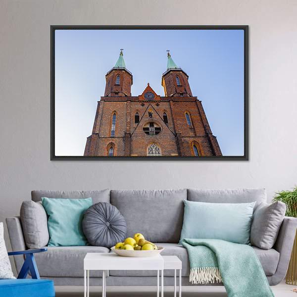 Church Of Virgin Mary Poland Canvas Wall Art-3 Horizontal-Gallery Wrap-25" x 16"-Tiaracle