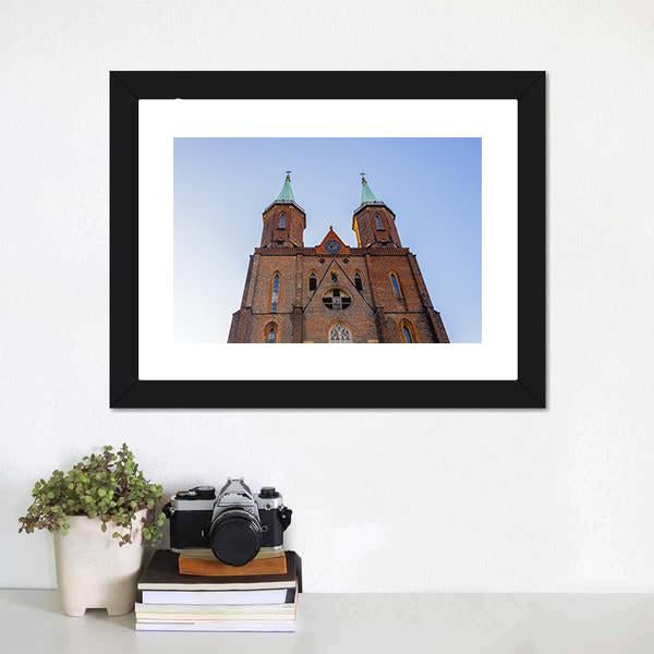 Church Of Virgin Mary Poland Canvas Wall Art-3 Horizontal-Gallery Wrap-25" x 16"-Tiaracle