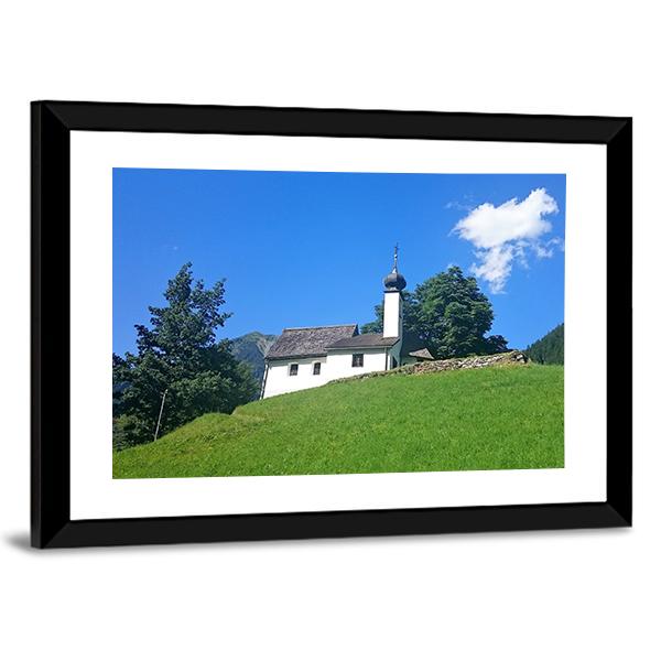 Church On Hilltop Panoramic Canvas Wall Art-1 Piece-36" x 12"-Tiaracle