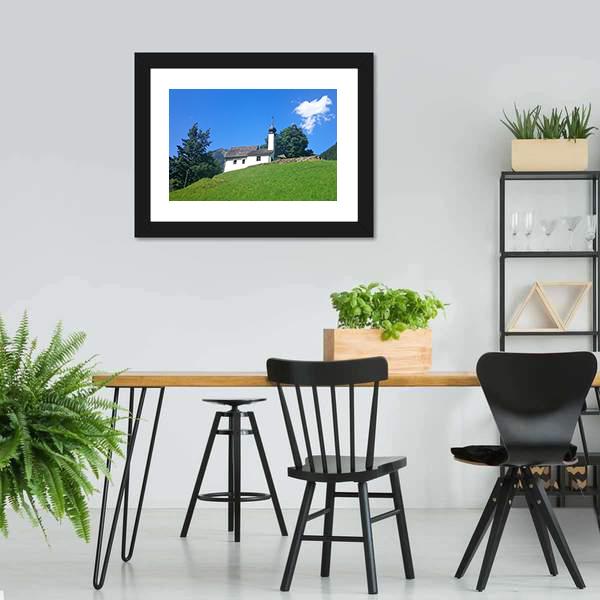 Church On Hilltop Panoramic Canvas Wall Art-1 Piece-36" x 12"-Tiaracle