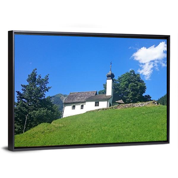 Church On Hilltop Panoramic Canvas Wall Art-1 Piece-36" x 12"-Tiaracle