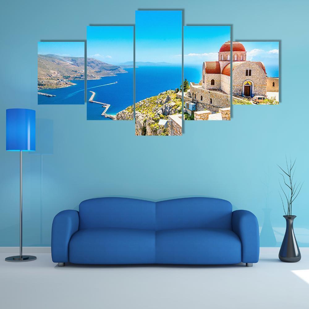 Church On The Cliff Canvas Wall Art-5 Star-Gallery Wrap-62" x 32"-Tiaracle