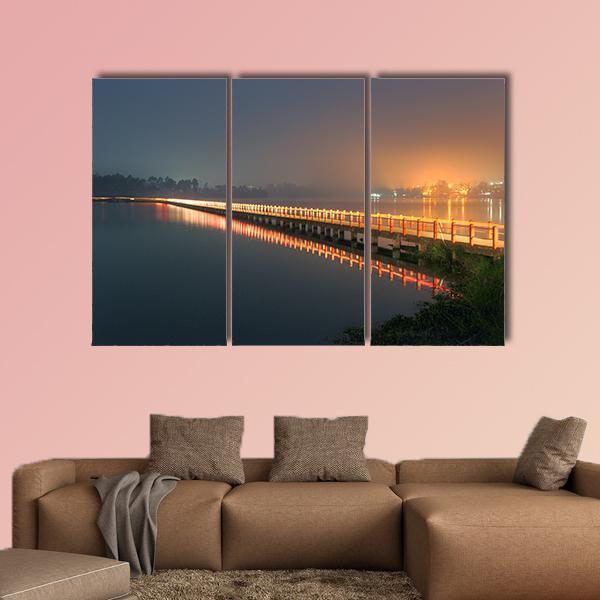 Cileunca Lake Indonesia Canvas Wall Art-3 Horizontal-Gallery Wrap-25" x 16"-Tiaracle