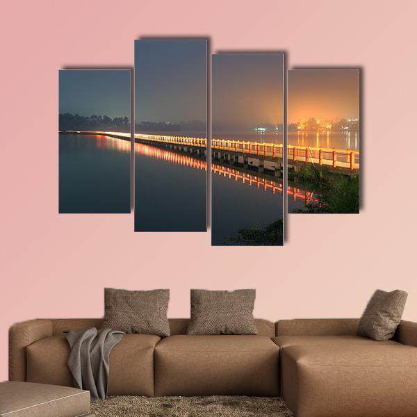 Cileunca Lake Indonesia Canvas Wall Art-4 Pop-Gallery Wrap-50" x 32"-Tiaracle