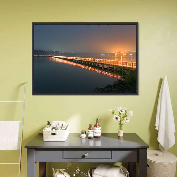 Cileunca Lake Indonesia Canvas Wall Art-3 Horizontal-Gallery Wrap-25" x 16"-Tiaracle