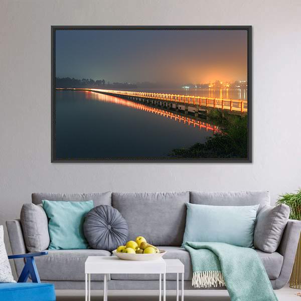 Cileunca Lake Indonesia Canvas Wall Art-3 Horizontal-Gallery Wrap-25" x 16"-Tiaracle