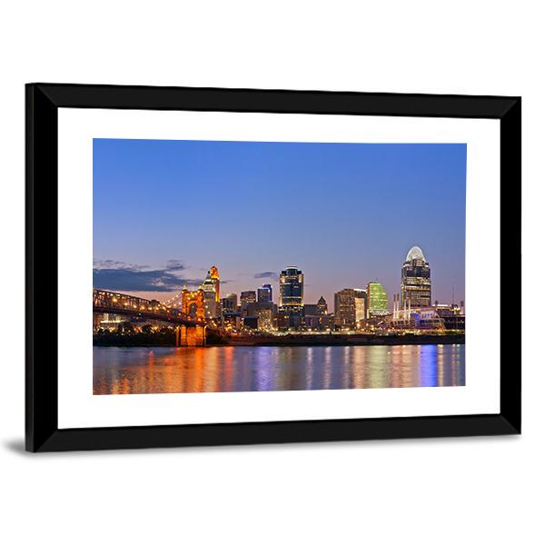 Cincinnati Skyline Canvas Wall Art-3 Horizontal-Gallery Wrap-25" x 16"-Tiaracle