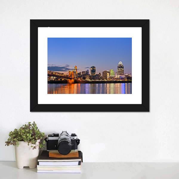 Cincinnati Skyline Canvas Wall Art-3 Horizontal-Gallery Wrap-25" x 16"-Tiaracle