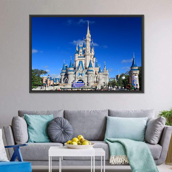 Cinderella Castle US Canvas Wall Art-1 Piece-Floating Frame-36" x 24"-Tiaracle