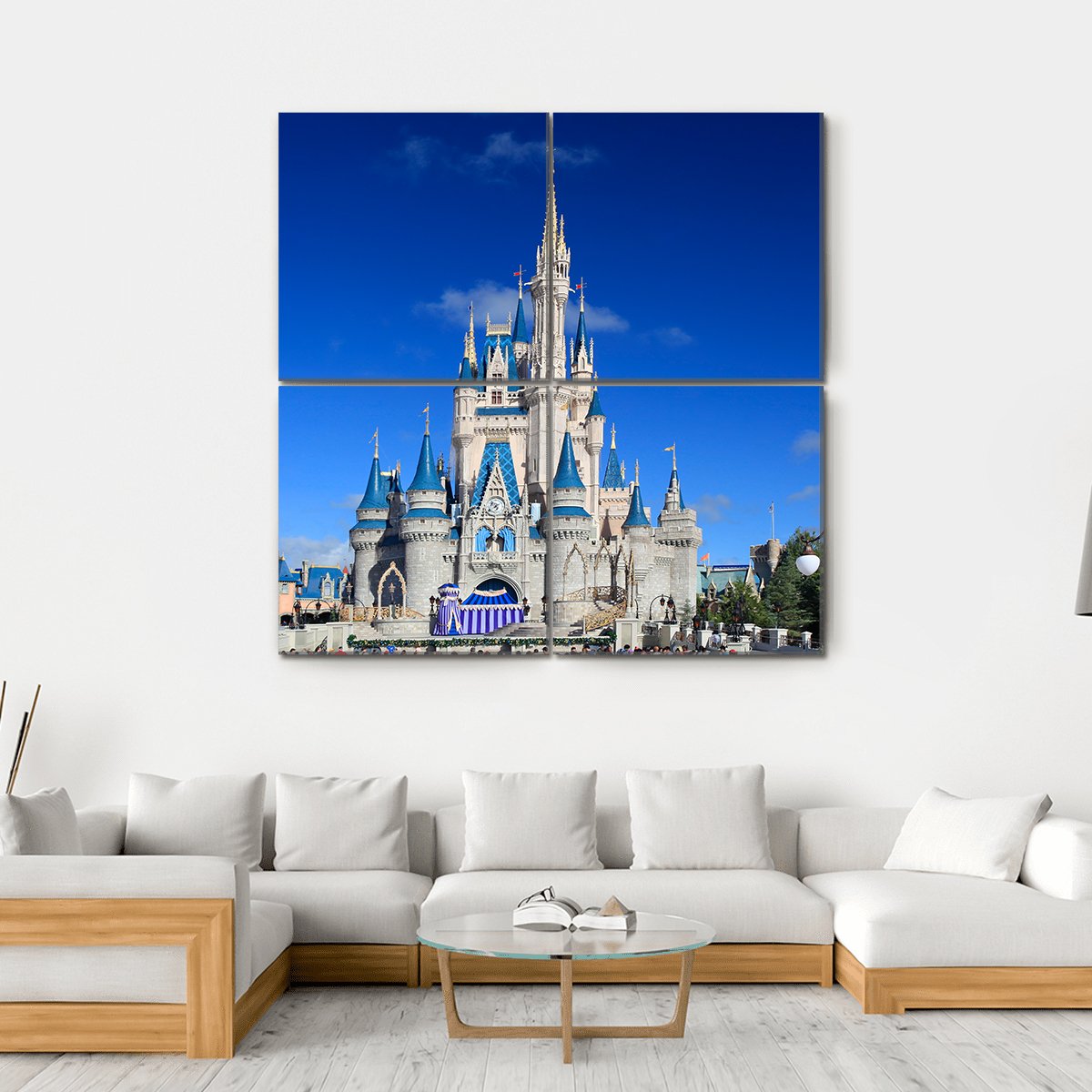 Cinderella Castle US Canvas Wall Art-4 Square-Gallery Wrap-17" x 17"-Tiaracle