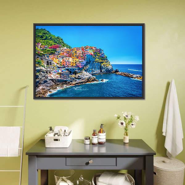 Cinque Terre Italy Canvas Wall Art-5 Horizontal-Gallery Wrap-22" x 12"-Tiaracle
