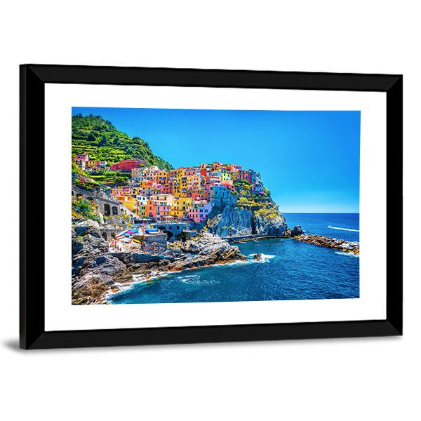 Cinque Terre Italy Canvas Wall Art-5 Horizontal-Gallery Wrap-22" x 12"-Tiaracle
