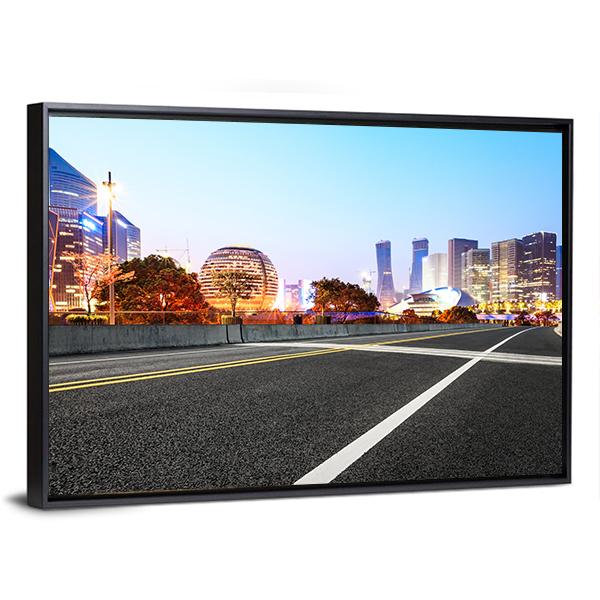 City Buildings In Hangzhou Canvas Wall Art-3 Horizontal-Gallery Wrap-25" x 16"-Tiaracle