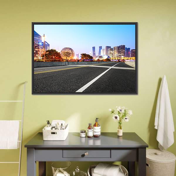 City Buildings In Hangzhou Canvas Wall Art-3 Horizontal-Gallery Wrap-25" x 16"-Tiaracle