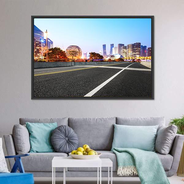 City Buildings In Hangzhou Canvas Wall Art-3 Horizontal-Gallery Wrap-25" x 16"-Tiaracle