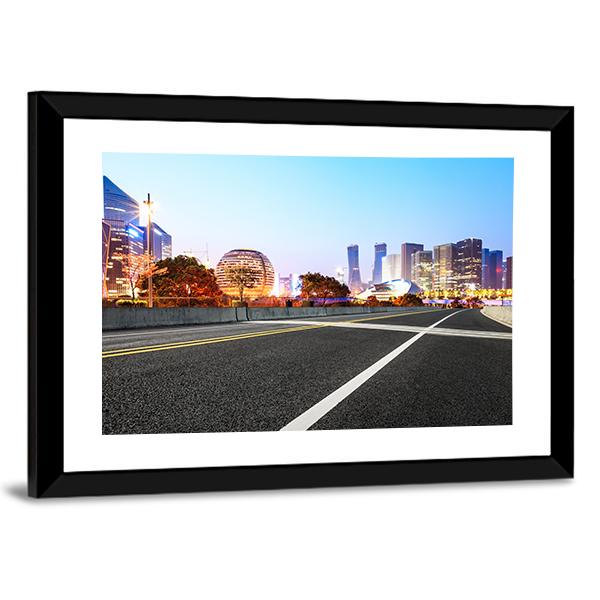 City Buildings In Hangzhou Canvas Wall Art-3 Horizontal-Gallery Wrap-25" x 16"-Tiaracle