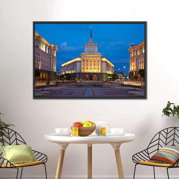 City Centre Of Sofia Bulgaria Canvas Wall Art-1 Piece-Floating Frame-24" x 16"-Tiaracle