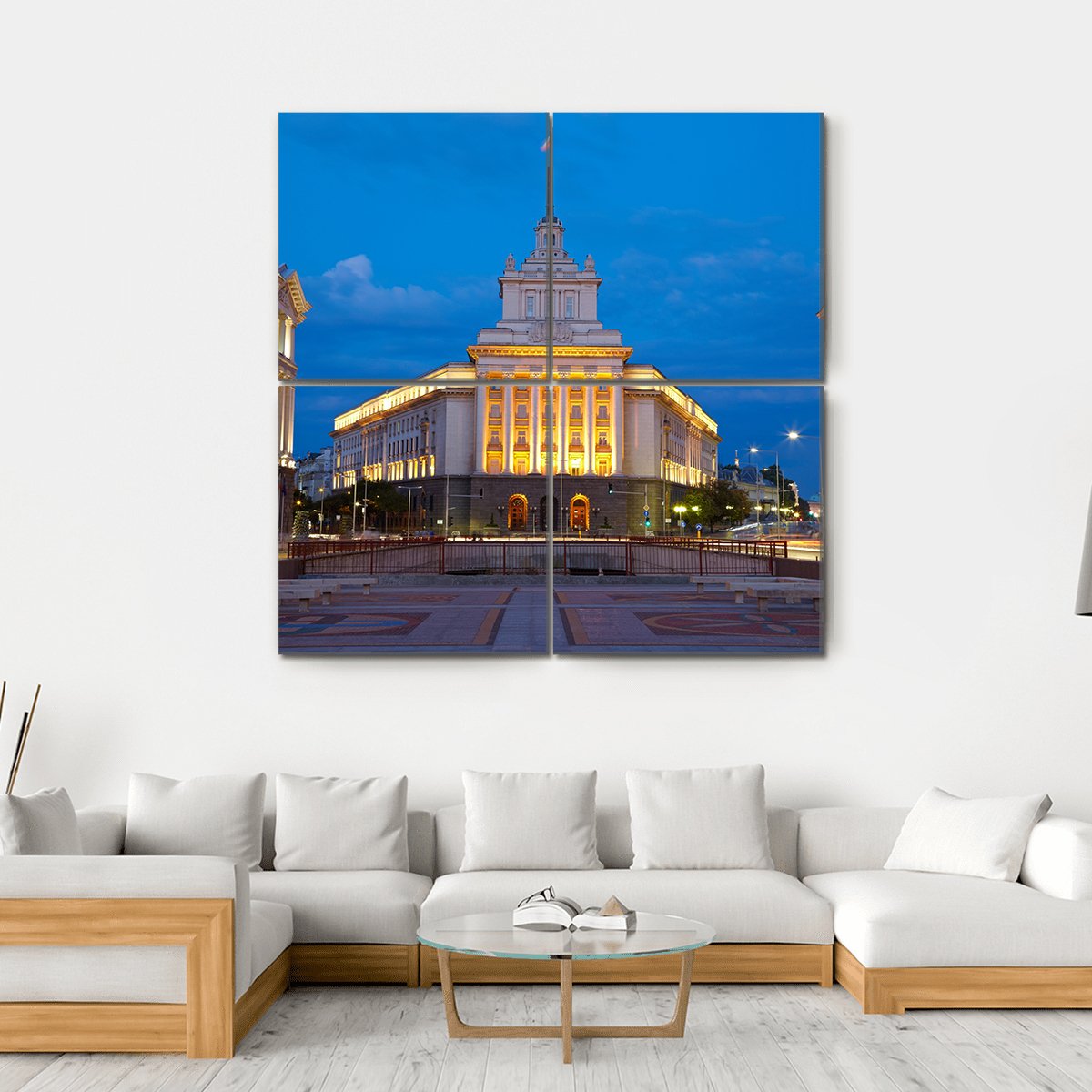 City Centre Of Sofia Bulgaria Canvas Wall Art-4 Square-Gallery Wrap-17" x 17"-Tiaracle