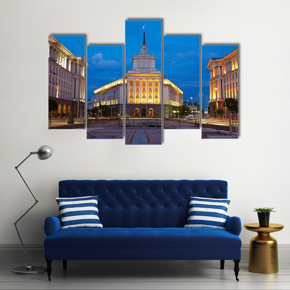 City Centre Of Sofia Bulgaria Canvas Wall Art-5 Pop-Gallery Wrap-47" x 32"-Tiaracle