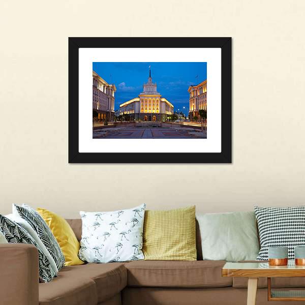 City Centre Of Sofia Bulgaria Canvas Wall Art-1 Piece-Framed Print-20" x 16"-Tiaracle