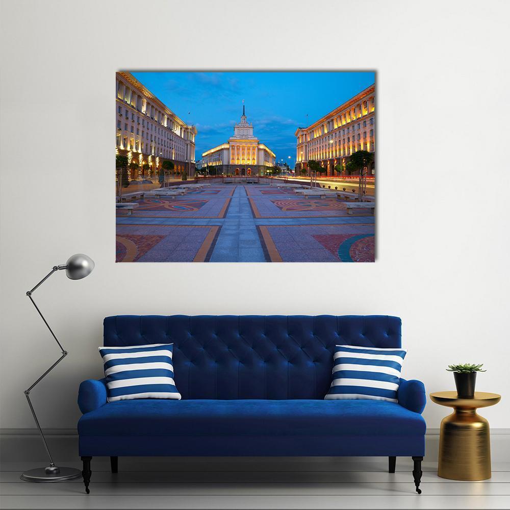 City Centre Of Sofia Canvas Wall Art-5 Star-Gallery Wrap-62" x 32"-Tiaracle