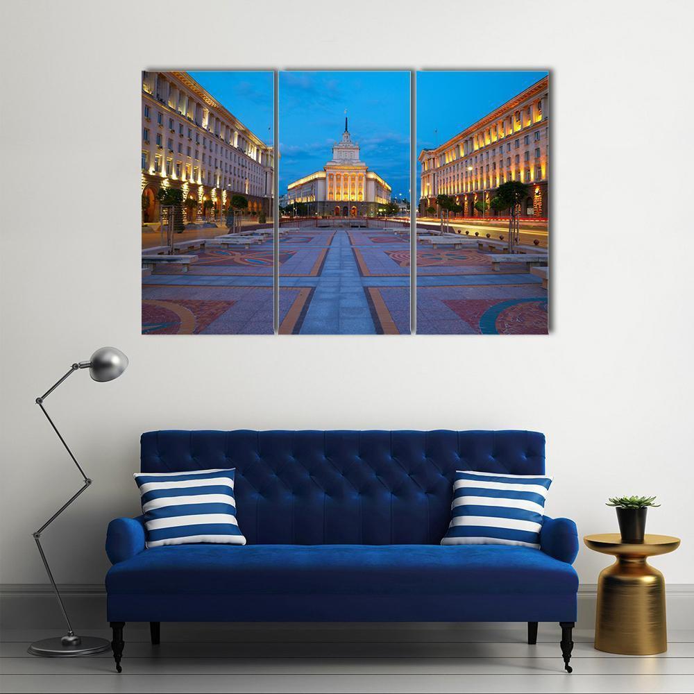 City Centre Of Sofia Canvas Wall Art-3 Horizontal-Gallery Wrap-37" x 24"-Tiaracle