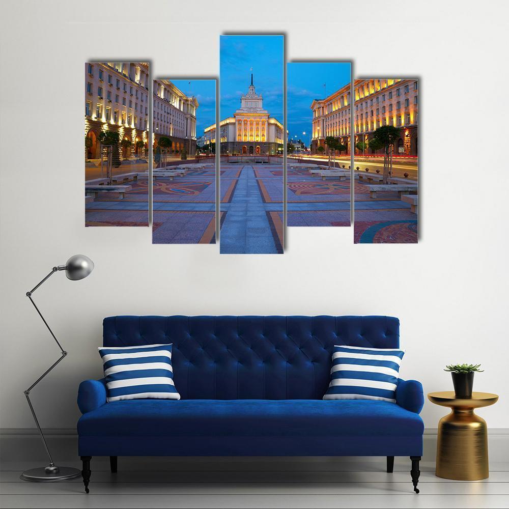 City Centre Of Sofia Canvas Wall Art-5 Pop-Gallery Wrap-47" x 32"-Tiaracle