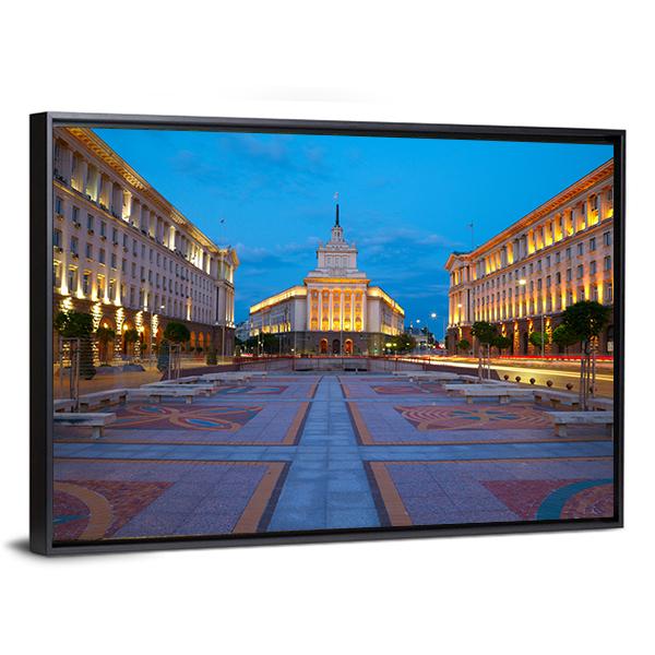 City Centre Of Sofia Canvas Wall Art-3 Horizontal-Gallery Wrap-25" x 16"-Tiaracle
