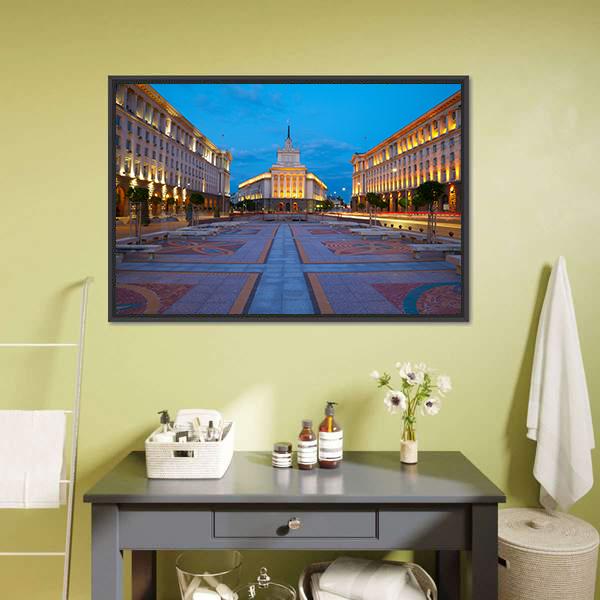 City Centre Of Sofia Canvas Wall Art-3 Horizontal-Gallery Wrap-25" x 16"-Tiaracle