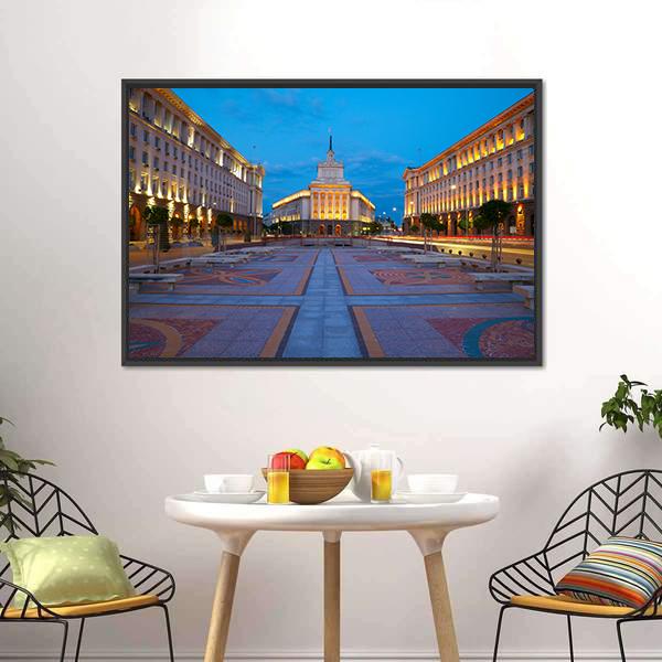 City Centre Of Sofia Canvas Wall Art-1 Piece-Floating Frame-24" x 16"-Tiaracle