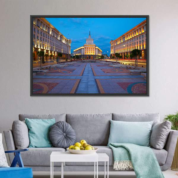 City Centre Of Sofia Canvas Wall Art-3 Horizontal-Gallery Wrap-25" x 16"-Tiaracle
