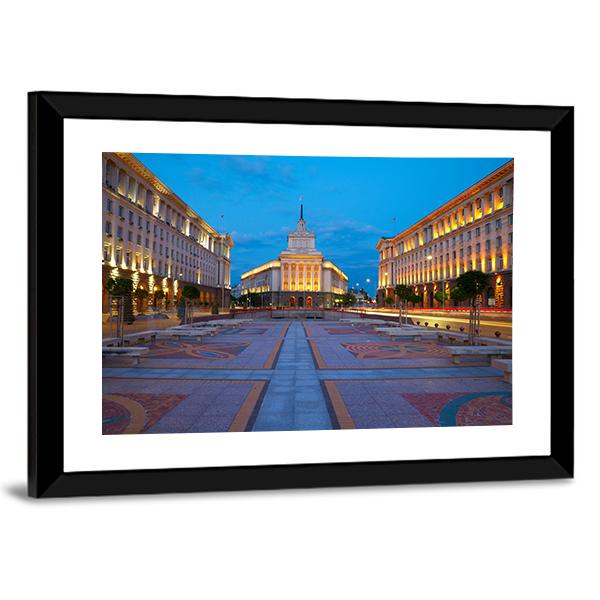 City Centre Of Sofia Canvas Wall Art-3 Horizontal-Gallery Wrap-25" x 16"-Tiaracle