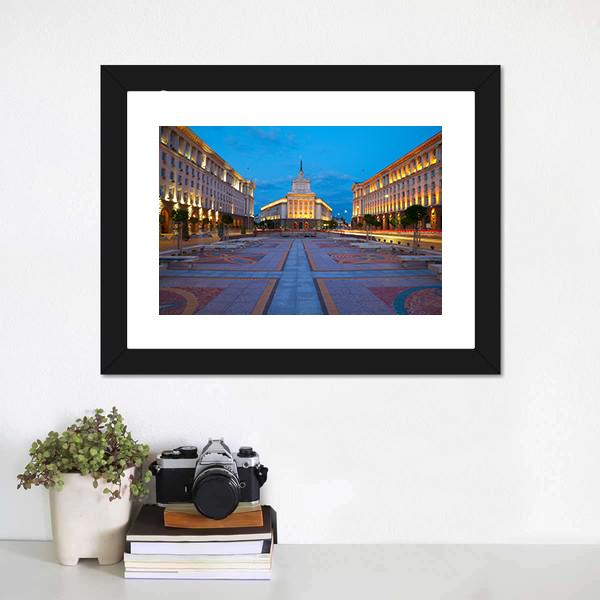City Centre Of Sofia Canvas Wall Art-3 Horizontal-Gallery Wrap-25" x 16"-Tiaracle