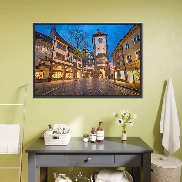 City Gate At Dusk Germany Canvas Wall Art-1 Piece-Floating Frame-24" x 16"-Tiaracle
