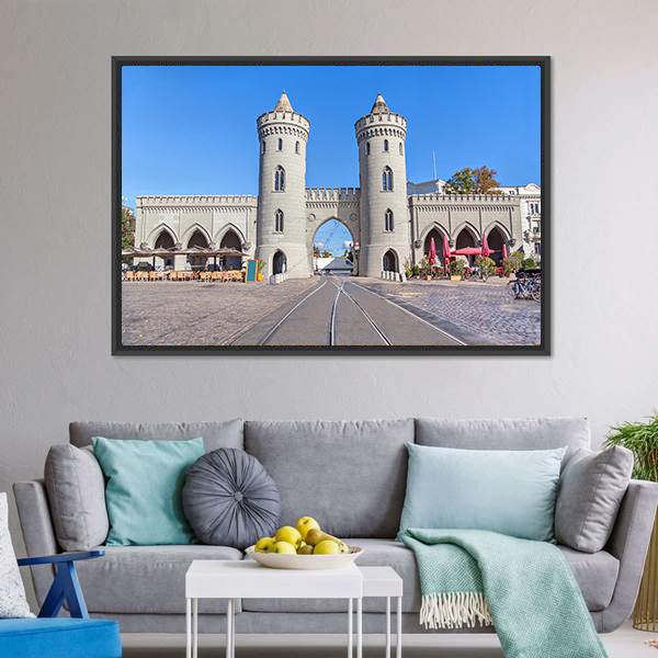 City Gate In Potsdam Canvas Wall Art-1 Piece-Floating Frame-36" x 24"-Tiaracle