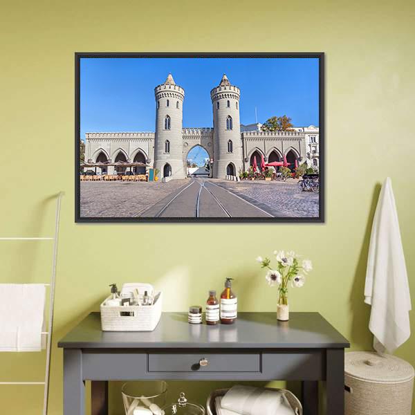 City Gate In Potsdam Canvas Wall Art-1 Piece-Floating Frame-24" x 16"-Tiaracle