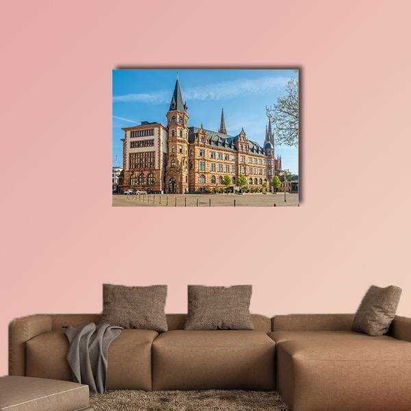City Hall Wiesbaden Canvas Wall Art-1 Piece-Gallery Wrap-48" x 32"-Tiaracle