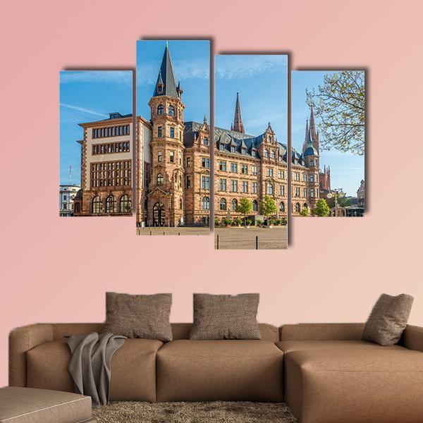 City Hall Wiesbaden Canvas Wall Art-4 Pop-Gallery Wrap-50" x 32"-Tiaracle