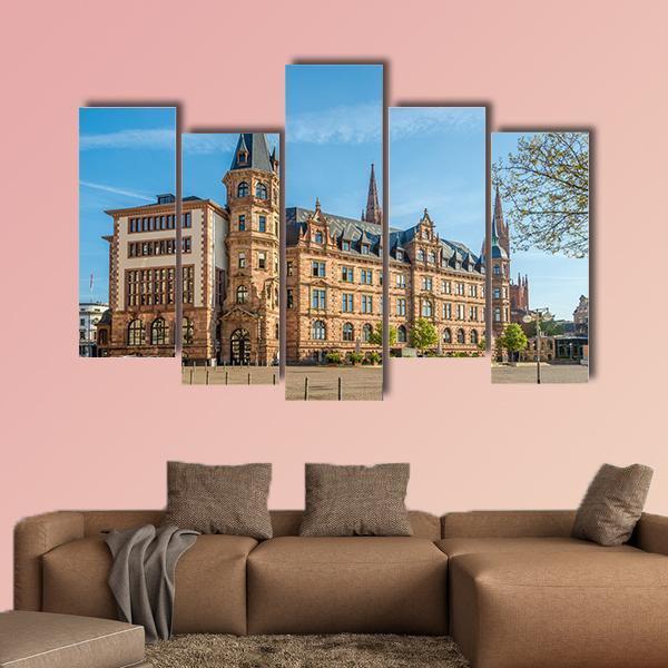 City Hall Wiesbaden Canvas Wall Art-5 Pop-Gallery Wrap-47" x 32"-Tiaracle