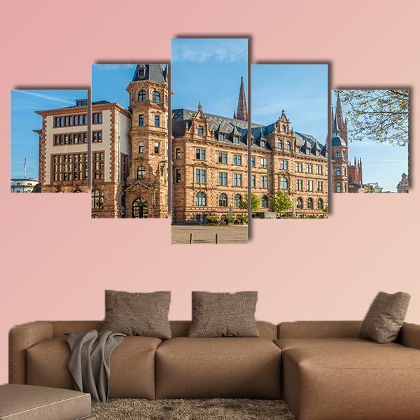City Hall Wiesbaden Canvas Wall Art-5 Star-Gallery Wrap-62" x 32"-Tiaracle