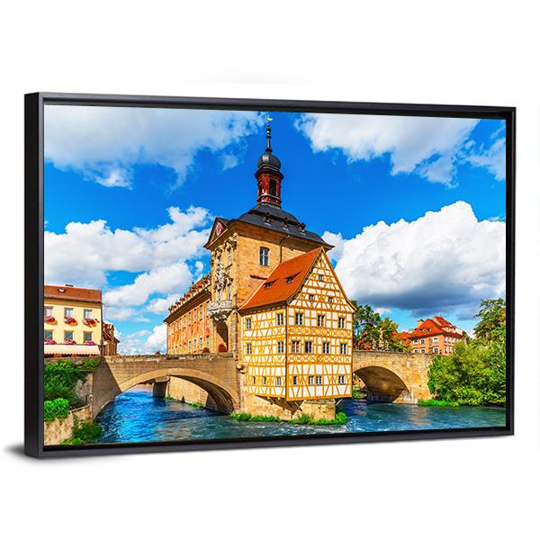 City Hall Building Bamberg Canvas Wall Art-3 Horizontal-Gallery Wrap-25" x 16"-Tiaracle