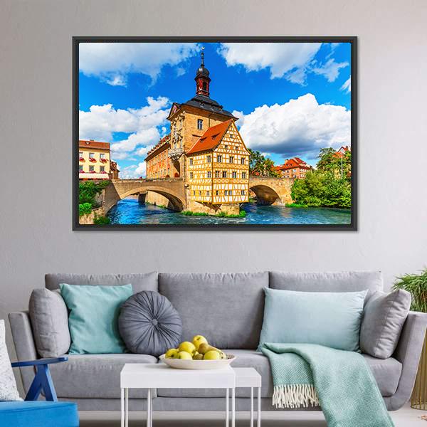 City Hall Building Bamberg Canvas Wall Art-3 Horizontal-Gallery Wrap-25" x 16"-Tiaracle