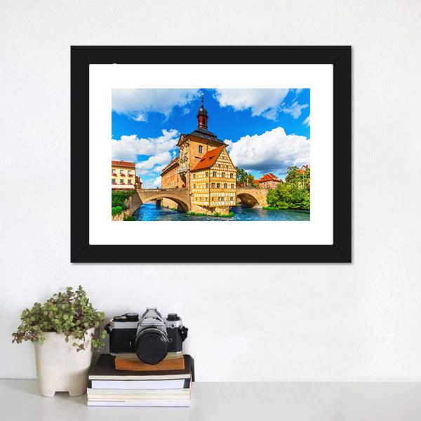 City Hall Building Bamberg Canvas Wall Art-3 Horizontal-Gallery Wrap-25" x 16"-Tiaracle