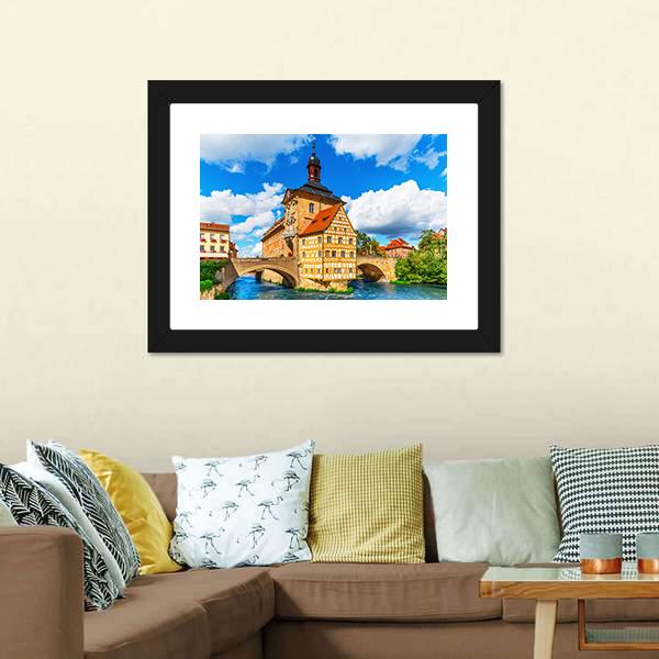 City Hall Building Bamberg Canvas Wall Art-1 Piece-Framed Print-20" x 16"-Tiaracle