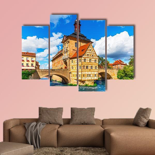 City Hall Building Bamberg Canvas Wall Art-4 Pop-Gallery Wrap-50" x 32"-Tiaracle